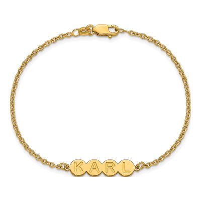 Gold-Plated Sterling Silver Personalized 4-Letter Bubble Bracelet – view 4
