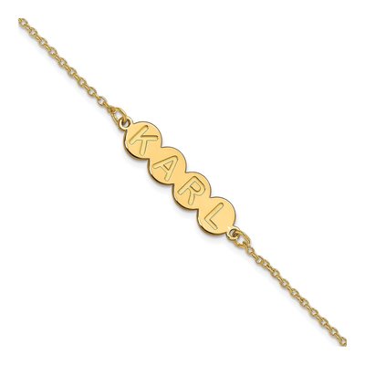 Gold-Plated Sterling Silver Personalized 4-Letter Bubble Bracelet