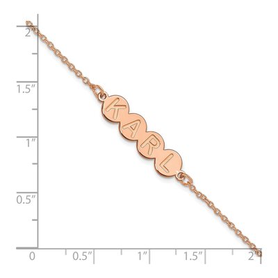 14K Rose Gold 4-Letter Bubble Bracelet – view 2