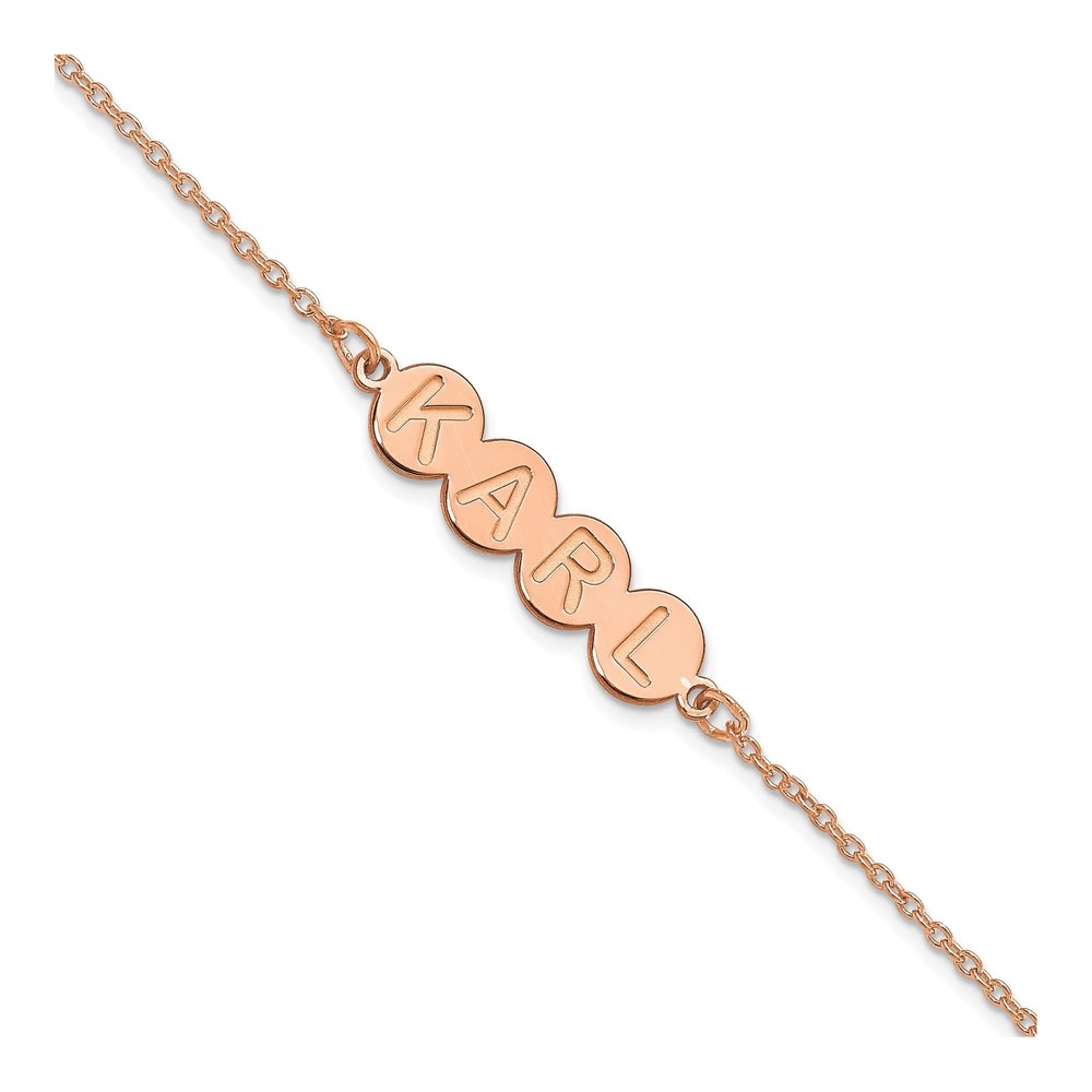 14K Rose Gold 4-Letter Bubble Bracelet