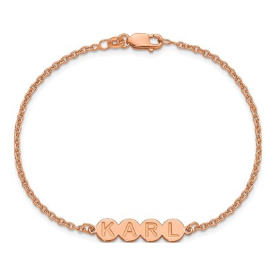 Rose Gold-Plated Sterling Silver Personalized Bubble Letter Bracelet – view 3