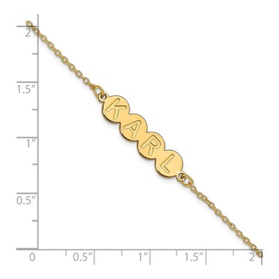 14K Yellow Gold Personalized 4-Letter Bubble Bracelet – view 3