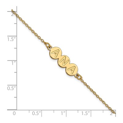 Gold-Plated Sterling Silver Personalized 3-Letter Bubble Bracelet – view 3
