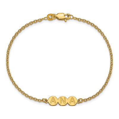 Gold-Plated Sterling Silver Personalized 3-Letter Bubble Bracelet – view 4
