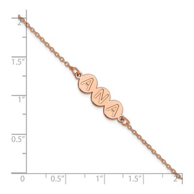 Rose Gold-Plated Sterling Silver Personalized 3-Letter Bubble Bracelet – view 2