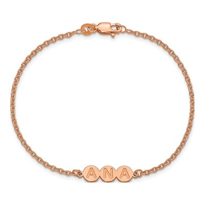 Rose Gold-Plated Sterling Silver Personalized 3-Letter Bubble Bracelet – view 3
