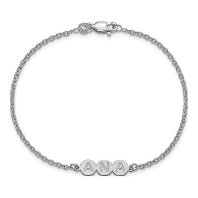 Sterling Silver 3-Letter Bubble Bracelet – view 4