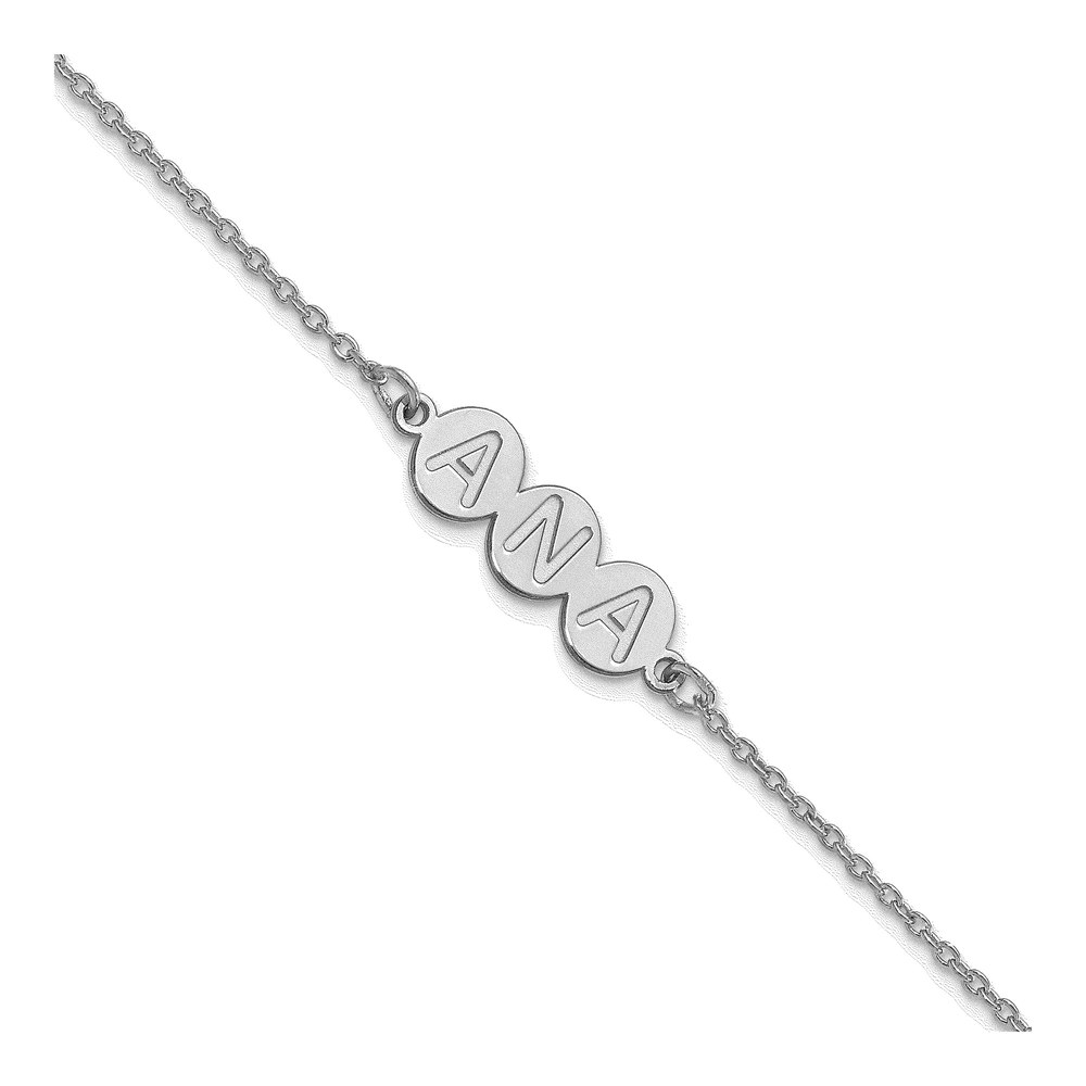 Sterling Silver 3-Letter Bubble Bracelet