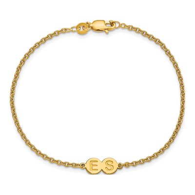 Gold-Plated Sterling Silver Personalized 2-Letter Bubble Bracelet – view 4