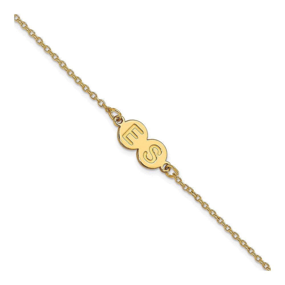 Gold-Plated Sterling Silver Personalized 2-Letter Bubble Bracelet
