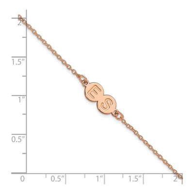 14K Rose Gold Personalized 2-Letter Bubble Bracelet – view 2