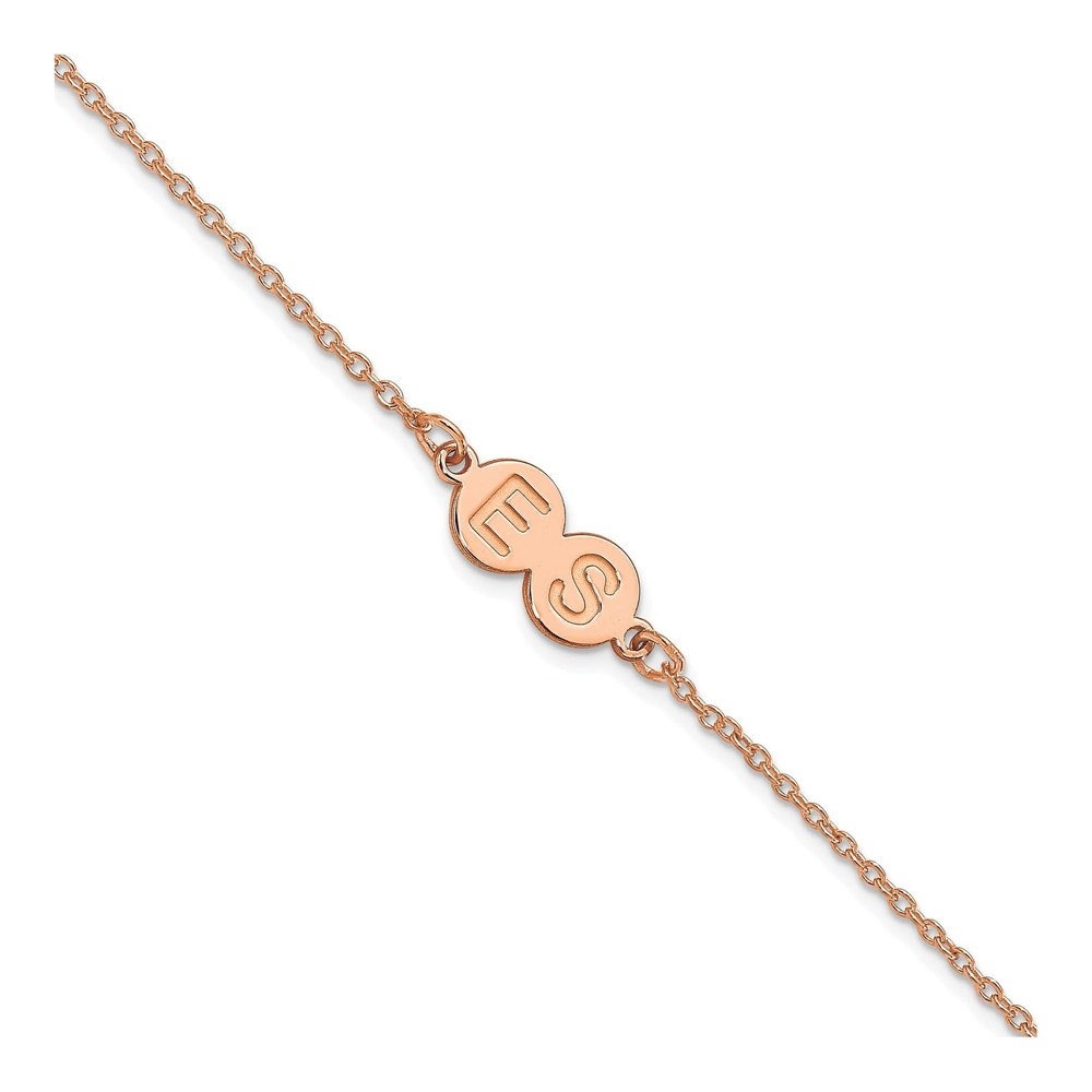 14K Rose Gold Personalized 2-Letter Bubble Bracelet