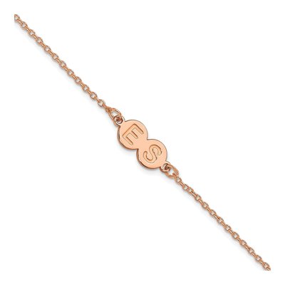Rose Gold-Plated Sterling Silver Personalized 2-Letter Bubble Bracelet