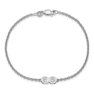 Sterling Silver Personalized 2-Letter Bubble Bracelet – view 4