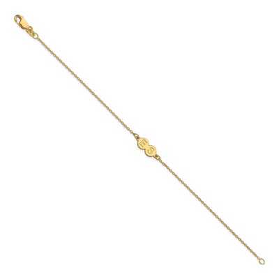 14K Yellow Gold Personalized 2-Letter Bubble Bracelet – view 2