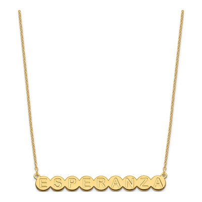 Personalized 9-Letter Bubble Name Necklace, SS/Gold – view 2