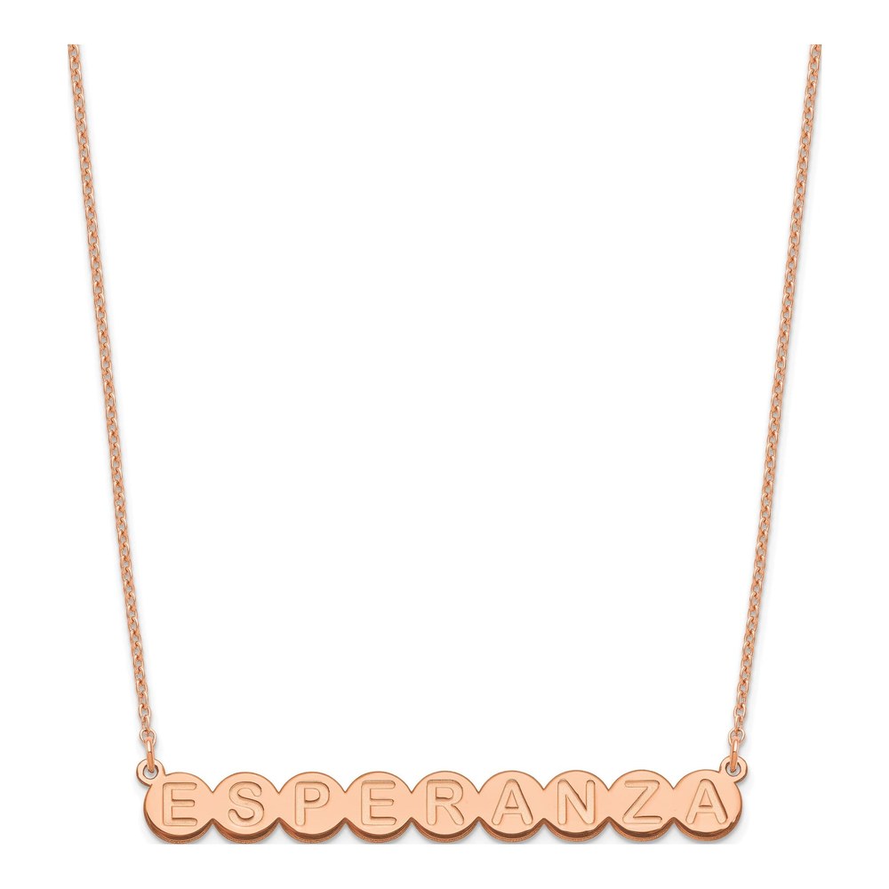 Rose Gold-Plated Sterling Silver Personalized 9-Letter Bubble Name Necklace