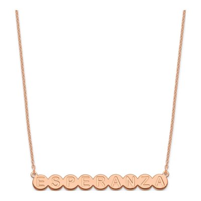 Rose Gold-Plated Sterling Silver Personalized 9-Letter Bubble Name Necklace