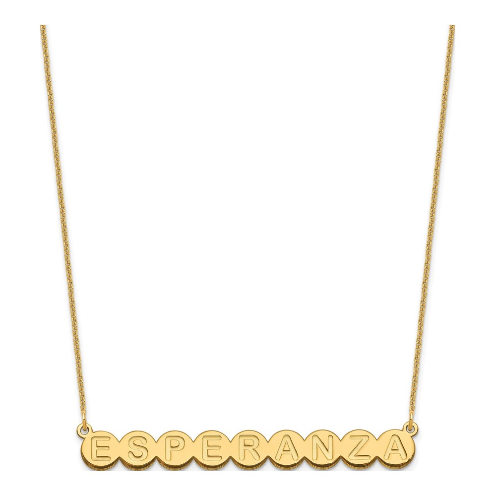 14K Yellow Gold Personalized 9-Letter Name Necklace