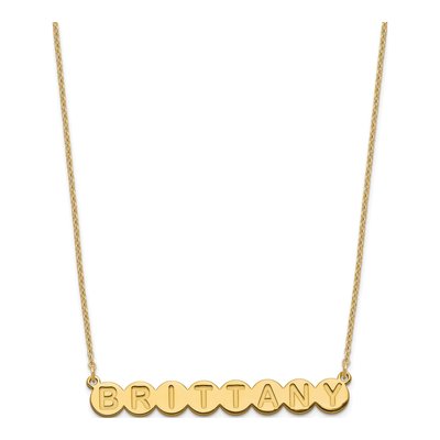 Gold-Plated Sterling Silver Personalized 8-Letter Bubble Name Necklace – view 2