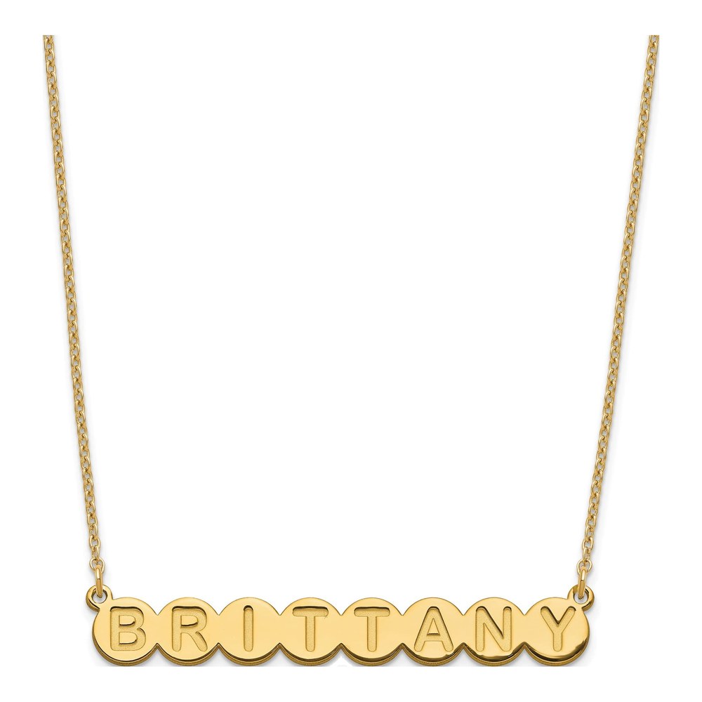 Personalized 8 Letter Bubble Name Necklace, SS/Gold Plated