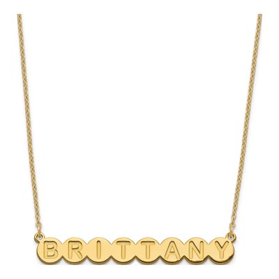 Gold-Plated Sterling Silver Personalized 8-Letter Bubble Name Necklace