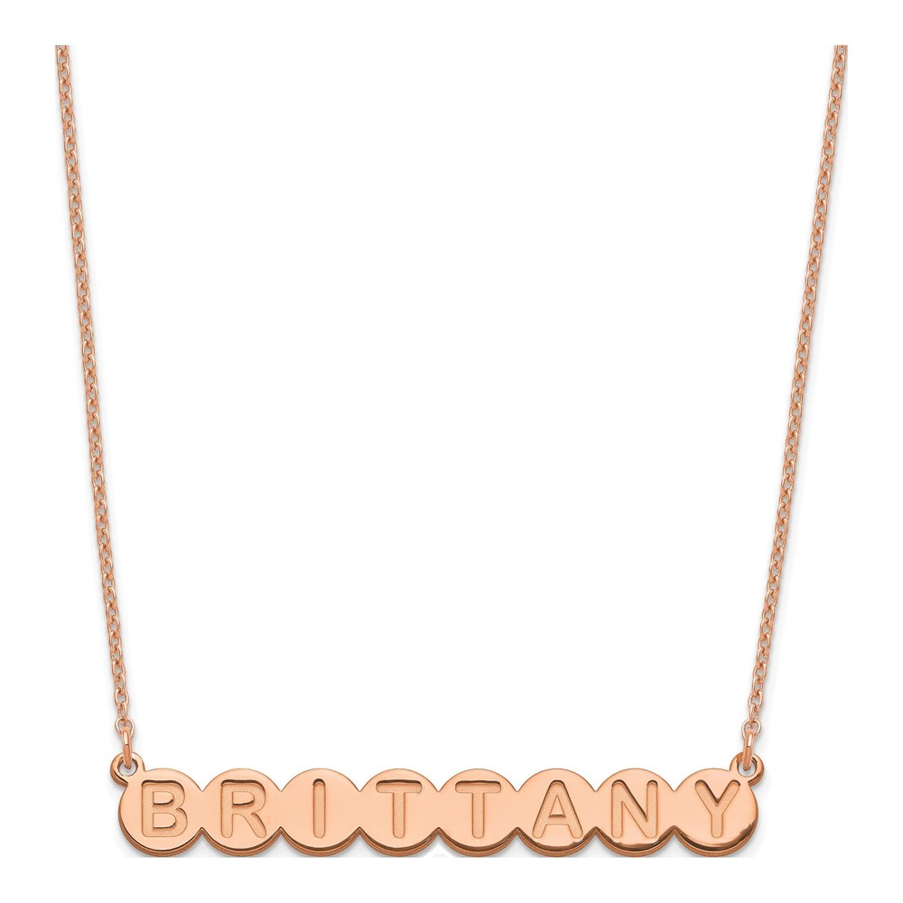 Rose Gold-Plated Sterling Silver Personalized 8-Letter Bubble Name Necklace
