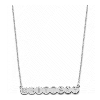 Sterling Silver Personalized Bubble Letter Necklace – view 2