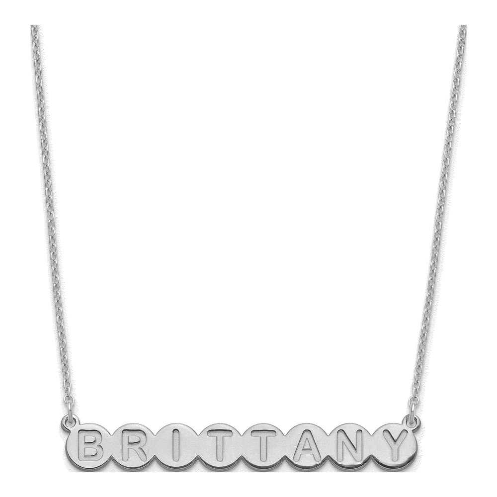 Sterling Silver Personalized Bubble Letter Necklace