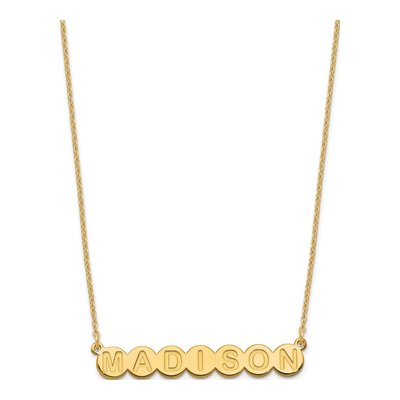 Gold-Plated Sterling Silver Personalized 7-Letter Bubble Name Necklace – view 2