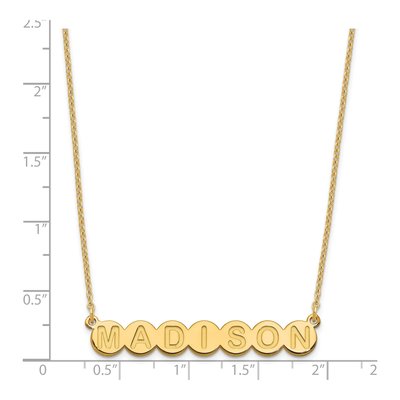 Gold-Plated Sterling Silver Personalized 7-Letter Bubble Name Necklace – view 3