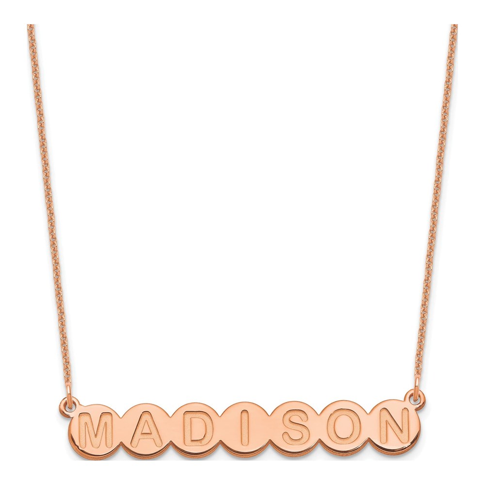 14K Rose Gold Personalized 7-Letter Bubble Necklace
