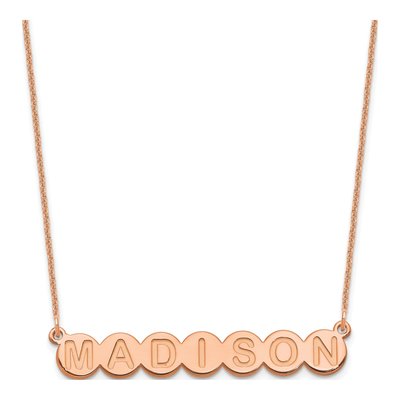 14K Rose Gold Personalized 7-Letter Bubble Necklace