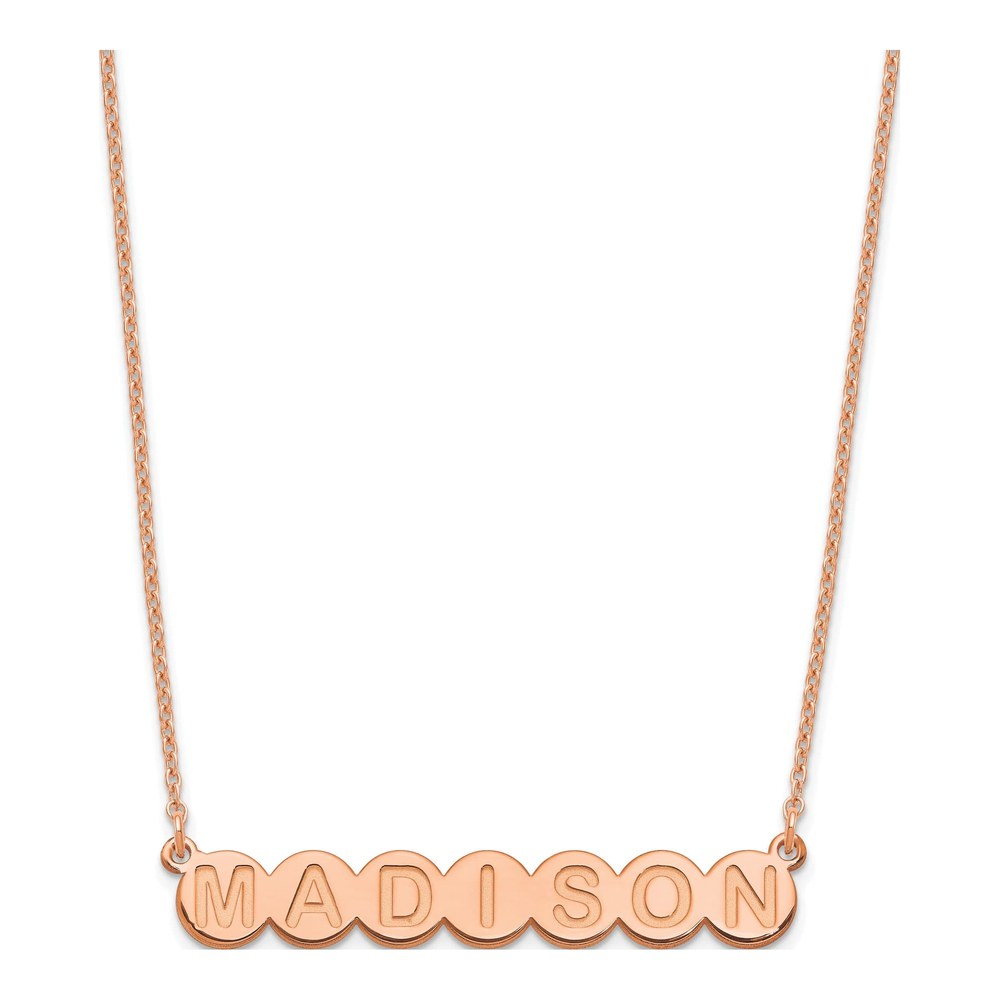 Rose Gold-Plated Sterling Silver Personalized 7-Letter Bubble Name Necklace