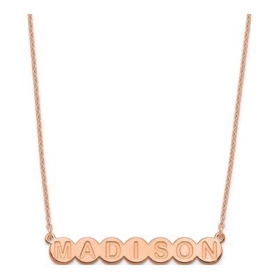 Rose Gold-Plated Sterling Silver Personalized 7-Letter Bubble Name Necklace