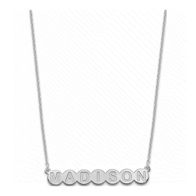 Sterling Silver Personalized 7-Letter Bubble Name Necklace – view 2