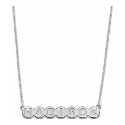Sterling Silver Personalized 7-Letter Bubble Name Necklace
