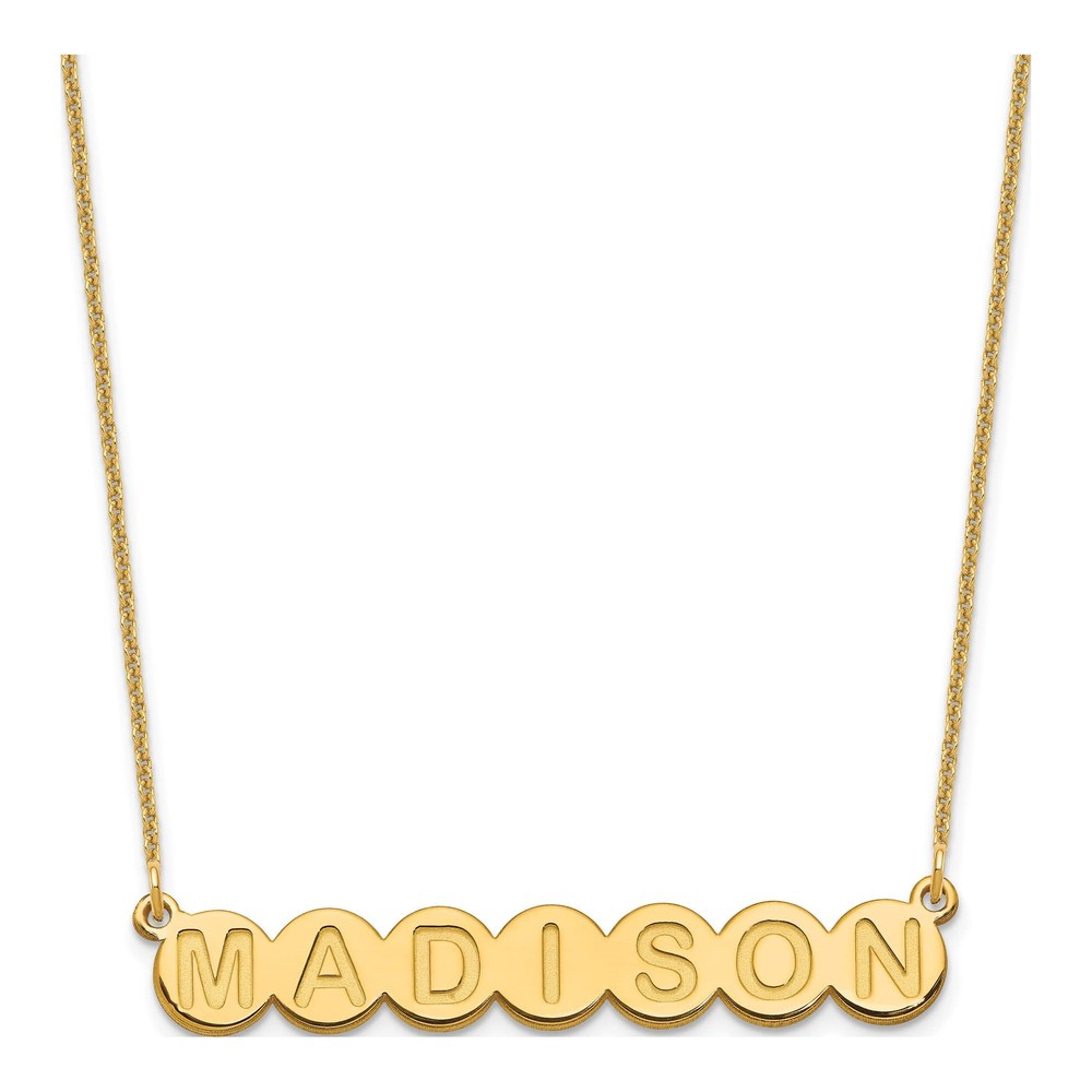 14K Yellow Gold Personalized 7-Letter Bubble Necklace