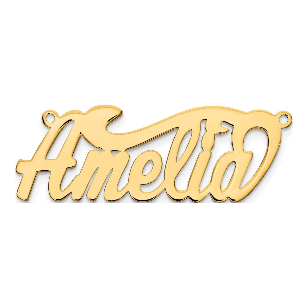 Gold-Plated Sterling Silver Personalized Name Plate Pendant