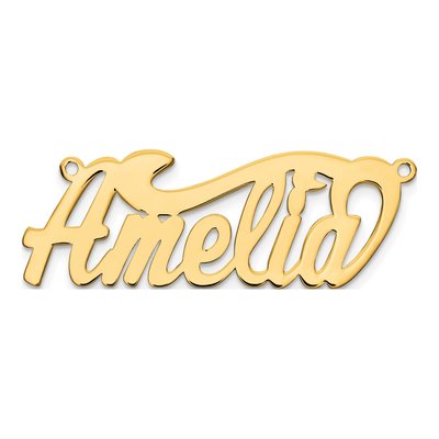 Gold-Plated Sterling Silver Personalized Name Plate Pendant