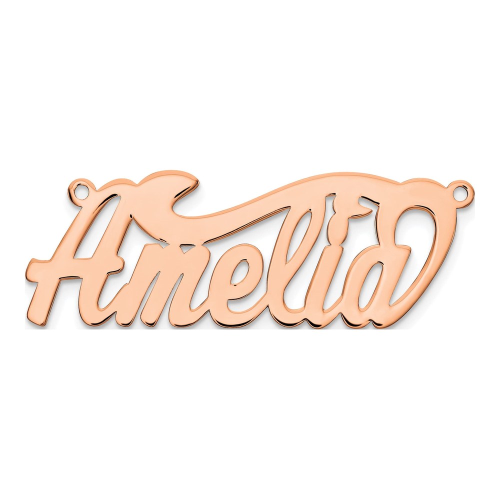 14K Rose Gold Personalized Name Plate Pendant