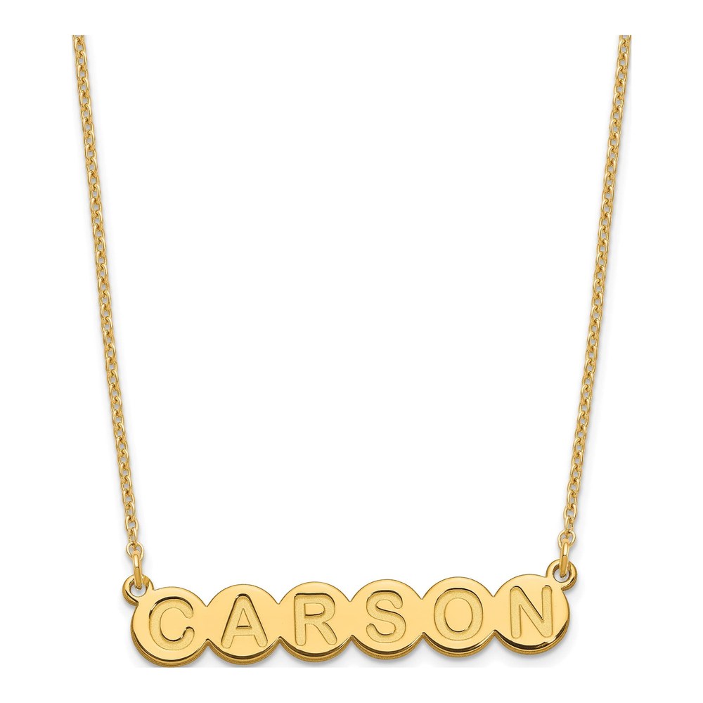 Gold-Plated Sterling Silver Personalized 6-Letter Bubble Name Necklace
