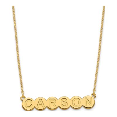 Gold-Plated Sterling Silver Personalized 6-Letter Bubble Name Necklace