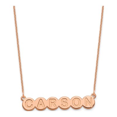 14K Rose Gold Personalized 6-Letter Bubble Necklace