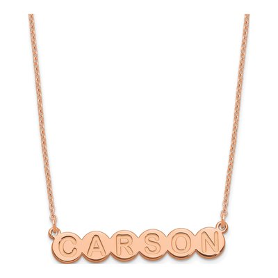 Rose Gold-Plated Sterling Silver Personalized 6-Letter Bubble Name Necklace