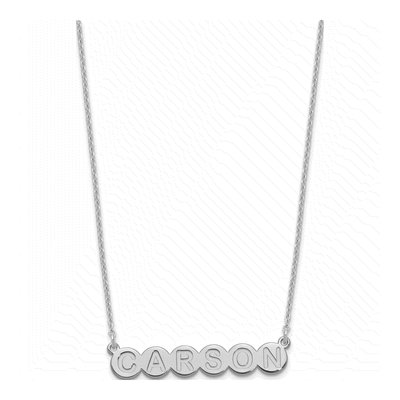 Sterling Silver Personalized Bubble Letter Necklace – view 2