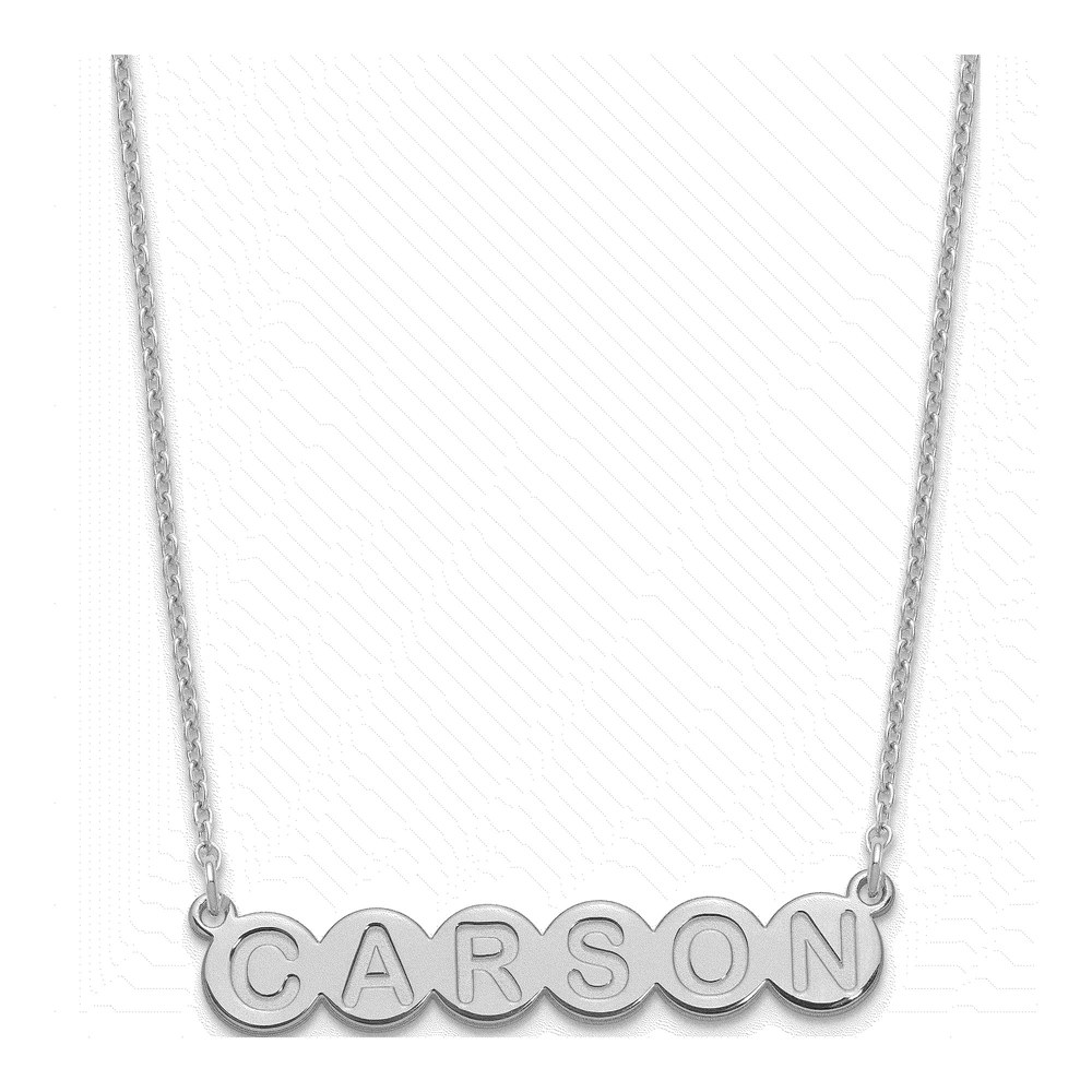 Personalized Sterling Silver Bubble Letter Necklace