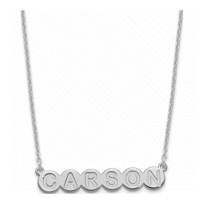 Sterling Silver Personalized Bubble Letter Necklace