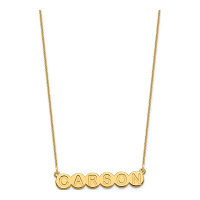 14K Yellow Gold Personalized 6-Letter Bubble Necklace – view 2
