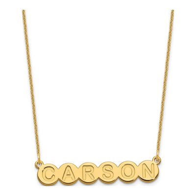 14K Yellow Gold Personalized 6-Letter Bubble Necklace